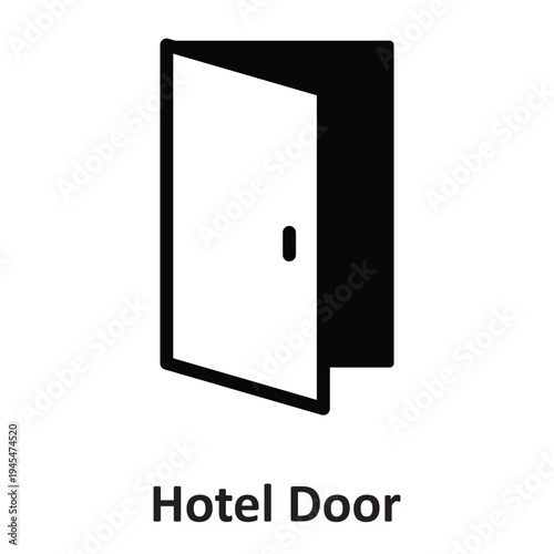 Hotel Door Vector Icon which can easily modify or edit