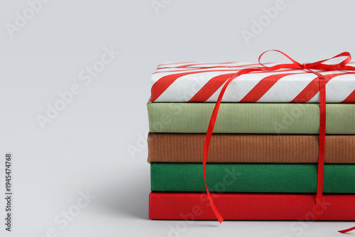 Stack of different books on...