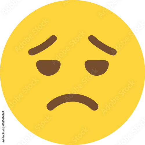 Disappointed Emoji Face Sad Expression Yellow Circle Icon Graphic Symbol