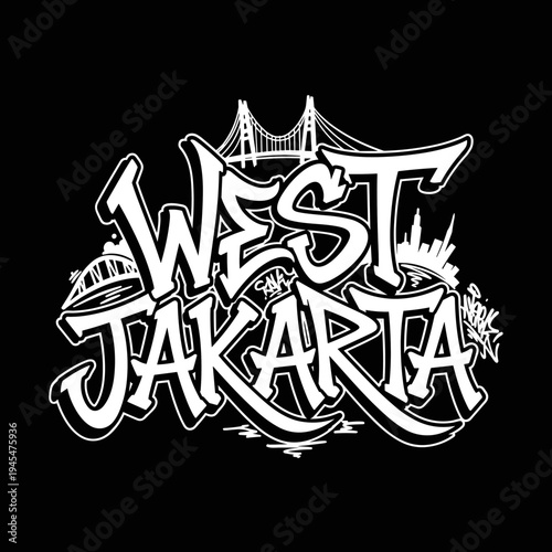 West Jakarta Graffiti Art Typography Design.
