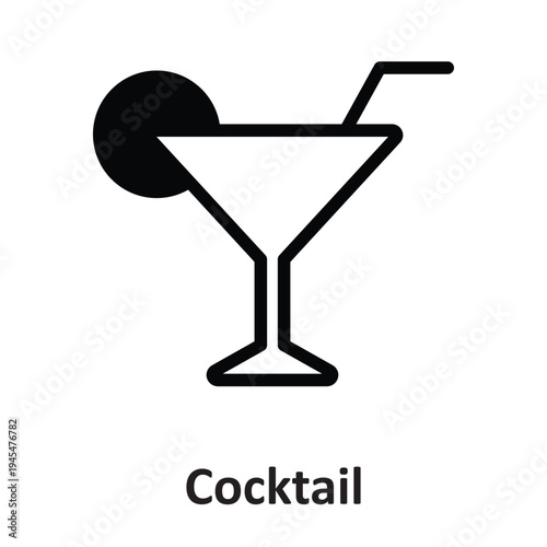 Cocktail  Vector Icon which can easily modify or edit