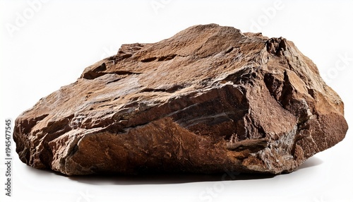 Brown Natural Rock Isolated On White Background