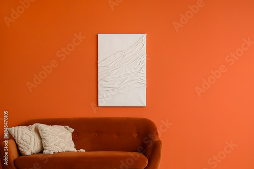 Comfortable brown sofa near...