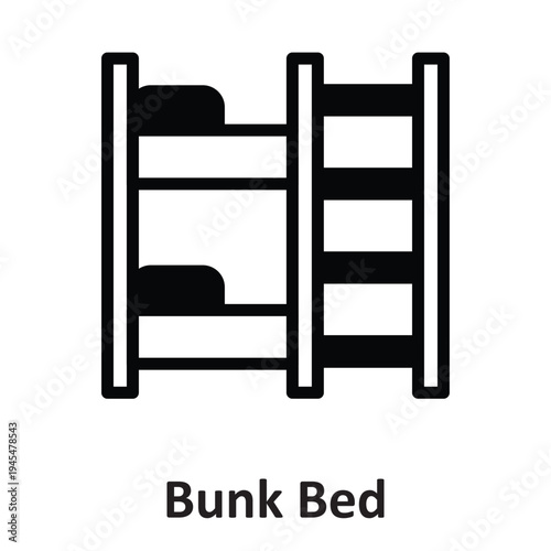 Bunk Bed Vector Icon which can easily modify or edit