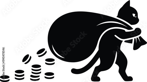 Cat Burglar Silhouette Vector