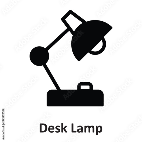 Desk Lamp Vector Icon which can easily modify or edit