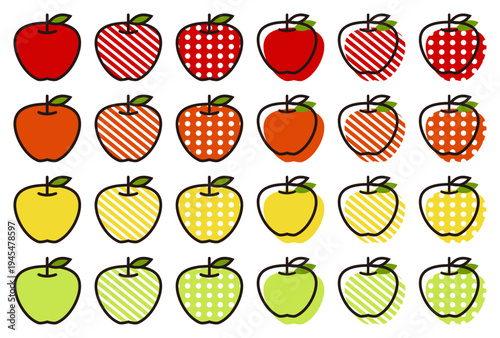 リンゴイラストセット
