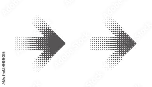 Two black dotted arrows pointing right in a minimalist digital style