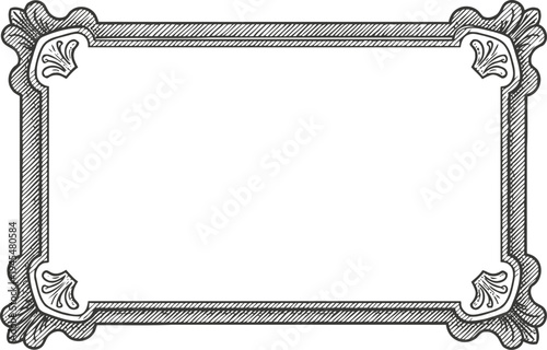 Vintage decorative frame with elaborate ornamental corners and detailed border design