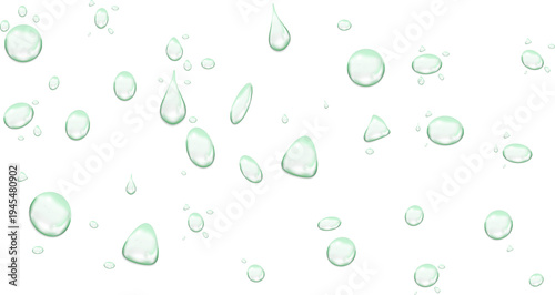 Foto Green water drops rain droplets rainy fog drop fizz separate on transparent background PNG