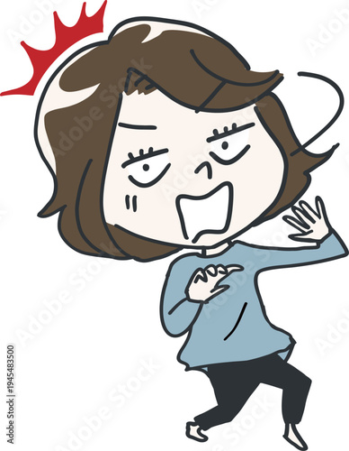 振り返りながらびっくりした表情をする女性