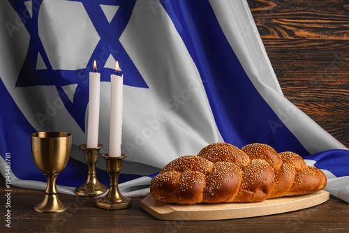 Traditional challah bread w...