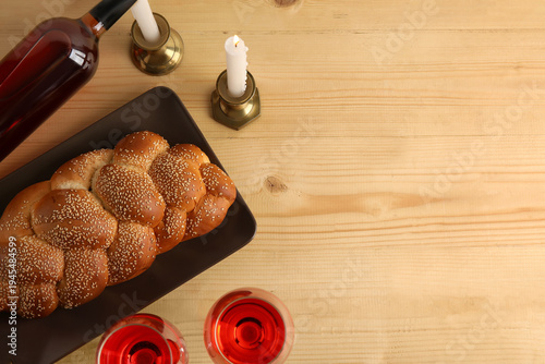 Traditional challah bread w...
