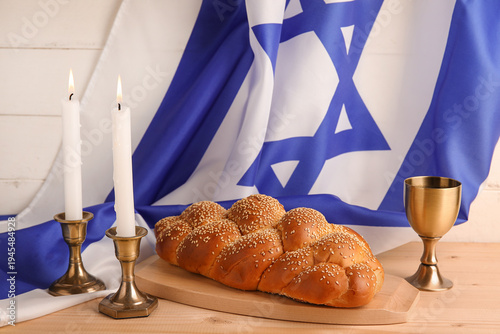 Traditional challah bread w...