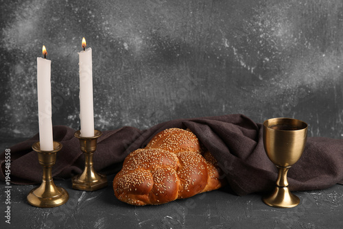 Traditional challah bread w...