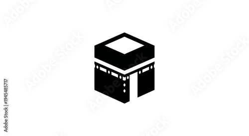Minimal Black Cube Icon for Technology Brand Identity. Vector Illustrations. EPS Editable