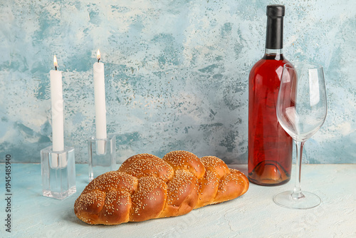 Traditional challah bread w...