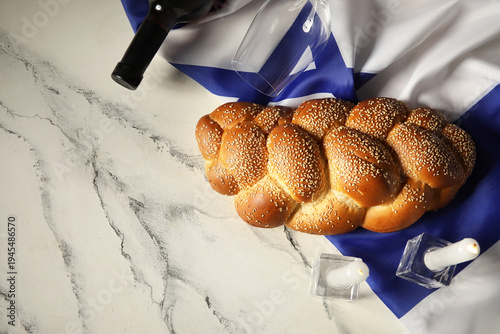 Traditional challah bread w...