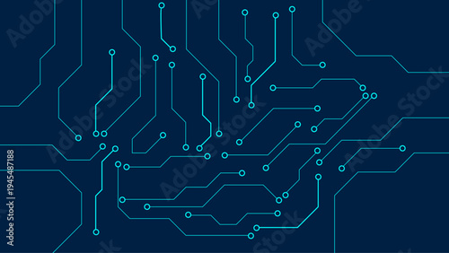 Abstract Digital Circuit Board Background with Glowing Blue Lines Technology Network Pattern Futuristic Electronic PCB Design for Tech Banner Cyber Security and Data Concept