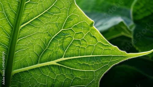 Wallpaper Mural detailed view of the backside of a cucumber leaf showing all the veins of the leaf vibrant spring growth Torontodigital.ca