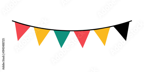Colorful festive bunting decoration for celebrations or events
