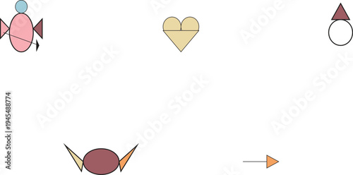 Playful Abstract Geometric Shapes and Minimalist Vector Elements