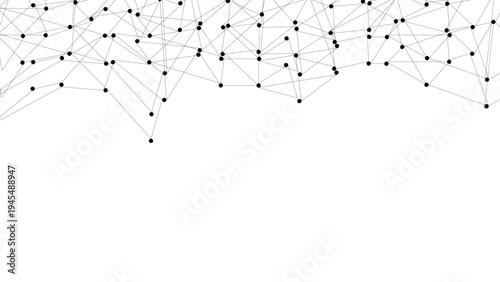 Abstract Network Connection Lines and Nodes Background, Minimal Digital Technology Mesh with Polygon Structure for AI, Data Network, Blockchain, Internet and Technology Design