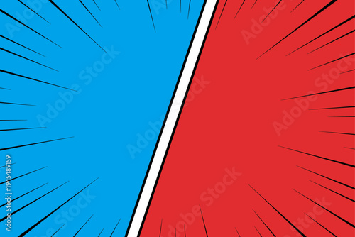 アメコミ風の漫画背景、赤と青