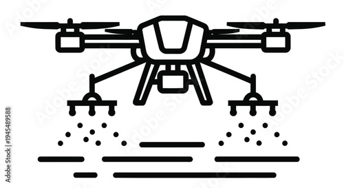 Drone spraying liquid over land likely for agricultural or pest control uses
