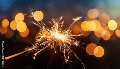 Wallpaper Mural a sparkler burning brightly against a blurred background of bokeh lights glow Torontodigital.ca
