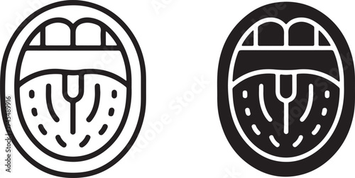 Dental health icons  teeth and gums icon set, line and glyph solid icon set - Solid icons vector collection - Blue icon set - Icon vector - Flat Design Icon