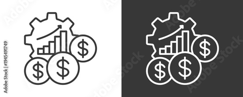 Asset Utilization Icon Set Vector Collection Isolated In Black And White