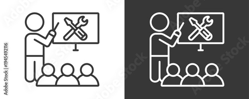 Training Icon Set Vector Collection Isolated In Black And White