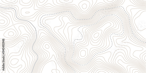 Topographic map background geographic line map with elevation assignments.The concept of a conditional geography scheme and the terrain path. Design materials. Abstract bacground. Vector illustration.