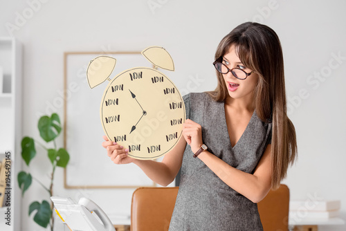 Shocked young businesswoman...