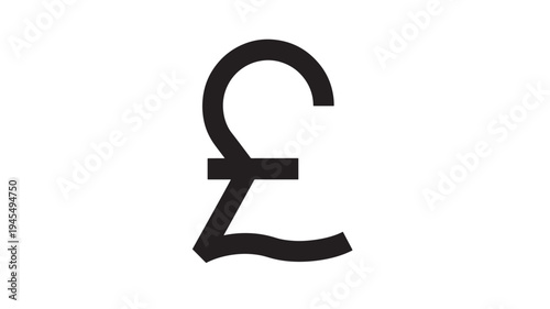 Pound sterling currency symbol in bold black graphic on a white background, representing British money.