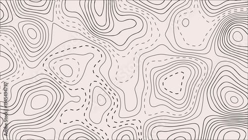 Abstract Topographic Contour Line Pattern Background Minimal Black and White Map Style Terrain Lines Geographic Elevation Concept Modern Cartography Inspired Design