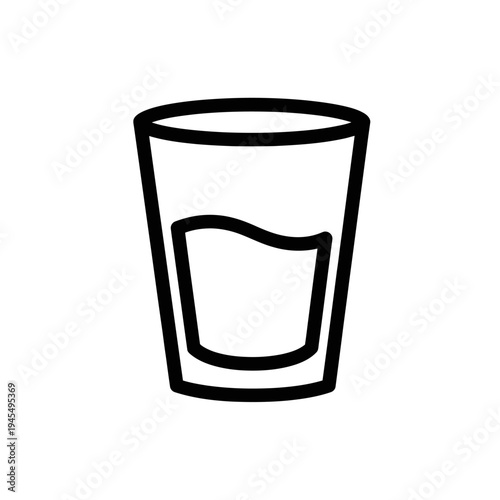 Vector illustration of a glass of water and a glass of milk isolated on a white background
