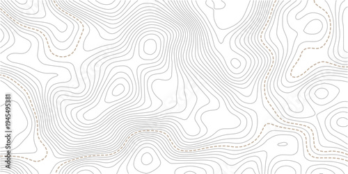 Topographic map background geographic line map with elevation assignments.The concept of a conditional geography scheme and the terrain path. Design materials. Abstract bacground. Vector illustration.