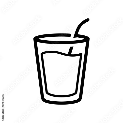 Vector illustration of glasses containing milk water and cola drinks isolated on a white background