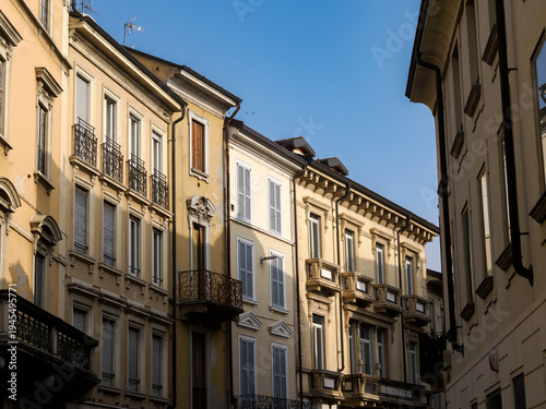 Obraz na plátne Old buildings along via Italia at Monza, Brianza, Italy