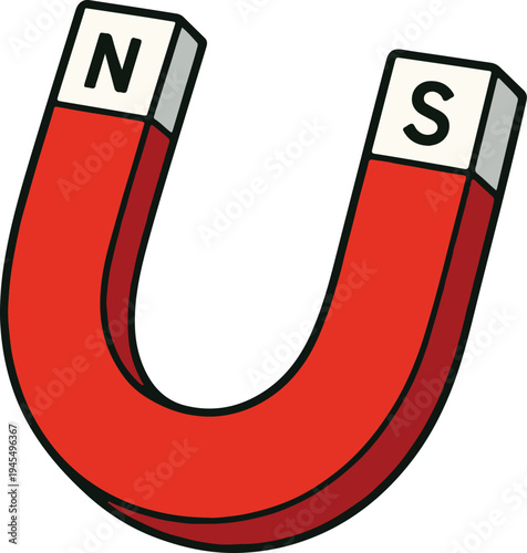 horseshoe magnet isolated on white