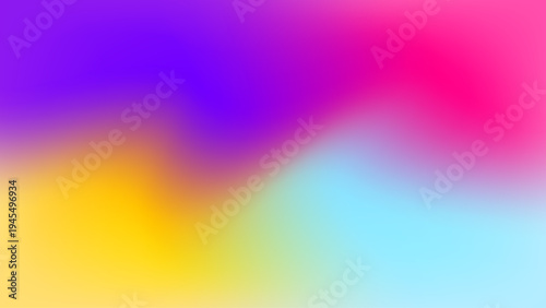 Vibrant Abstract Gradient Background with Neon Color Blend, Smooth Fluid Mesh Gradient in Purple Pink Yellow and Cyan, Modern Color Wave Backdrop for Wallpaper, Web Design, Banner and Creative Digital
