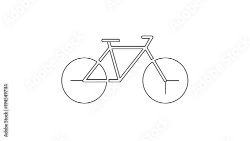 Bicycle outline icon with clean lines and minimalist design against a white background for clear representation.