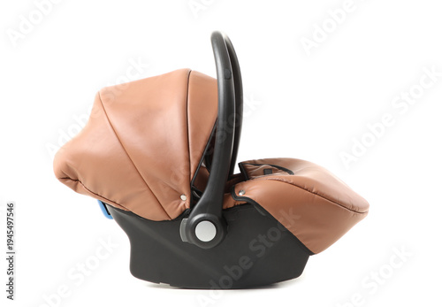 Modern infant car seat on w...