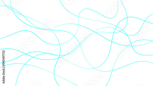 Abstract Cyan Curved Line Background with Flowing Intersecting Wave Lines Minimal Modern Linear Pattern for Technology Design Futuristic Layout and Digital Network Graphic