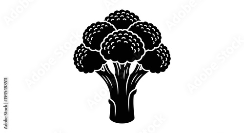 Stylized vector illustration of fresh broccoli, a healthy green vegetable often used in culinary arts