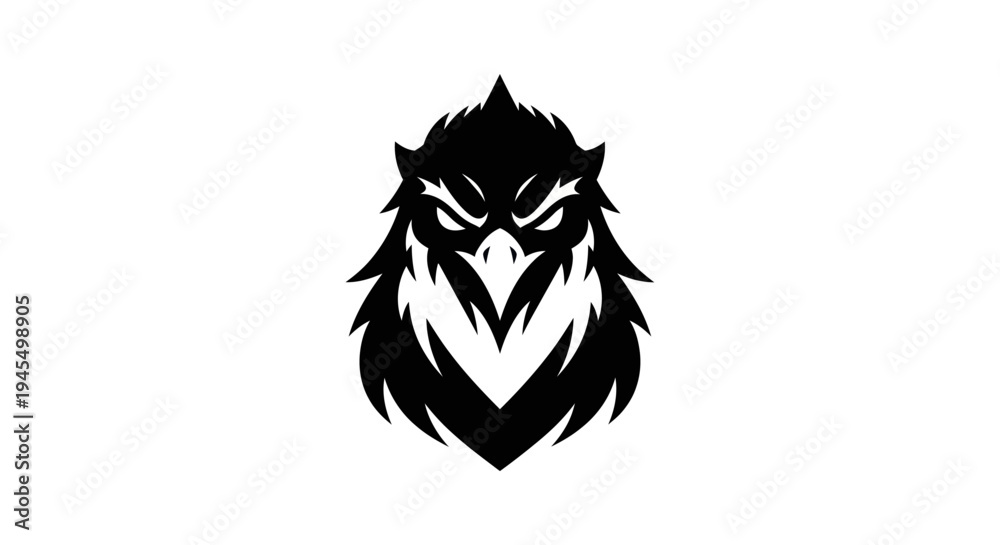 Obraz premium Eagle head silhouette on white background