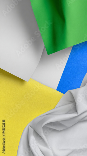 Flag of Ukraine with fabric texture.
