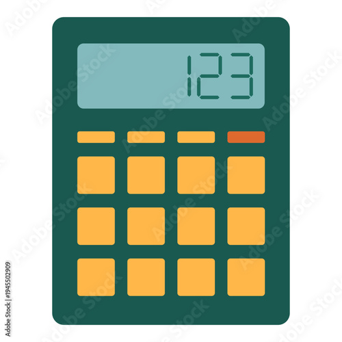 Colorful calculator with numbers on display
